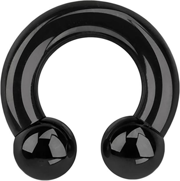 Produktbild Star Piercing Circular Barbell Innengewinde schwarz mit zwei Kugeln (Titan G23, ohne Messing)