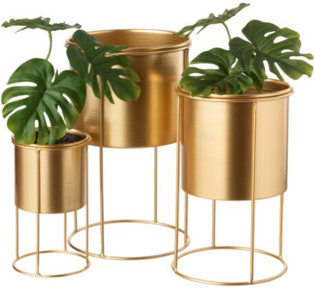 Actual product image J-Line Flowerpot On Foot Metal Gold Large