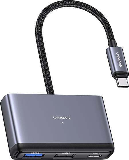 Actual product image Usams US-SJ627 4in1 Multifunctional Type-C HUB Type-C*1+USB3.0*1+USB 2.0*2 (USB-C, 4 Ports)