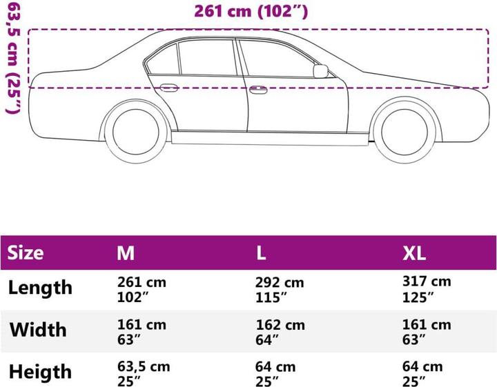 Image du produit VidaXL Housse de voiture Semi-garage avec crochet M PEVA