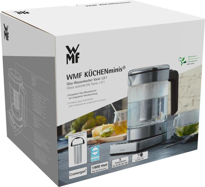 Produktbild WMF Glas Wasserkocher mit Temperaturwahl 1l Teekocher Teesieb Küchenminis 1900W (1 l)