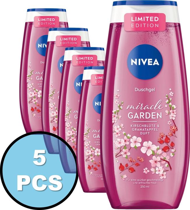 Actual product image NIVEA 5xShower gel miracle Garden cherry blossom (250 ml)
