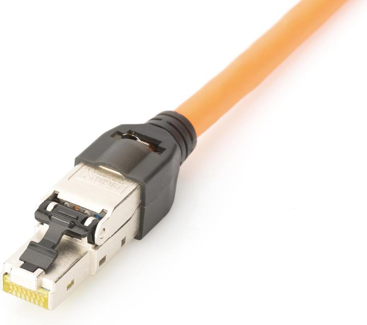 Actual product image Digitus Shielded RJ45 plug for field assembly AWG 22-27 10 GBit Ethernet PoE+ Dust cap Anti-kink protection (Network cable plug)
