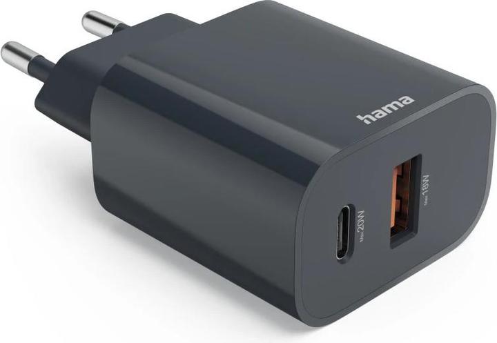 Productafbeelding Hama Snellader, USB-C, USB-A, Power Delivery (PD), 20 W, antraciet (20 W)
