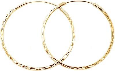 Beneto Fashion gold-plated round earrings made of silver AGUC2439 / SCS-GOLD - Diameter: 3 cm (L)