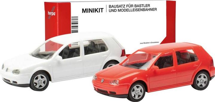 Herpa 013956 H0 PKW Modell Volkswagen Golf IV 4-türig, rot und weiss