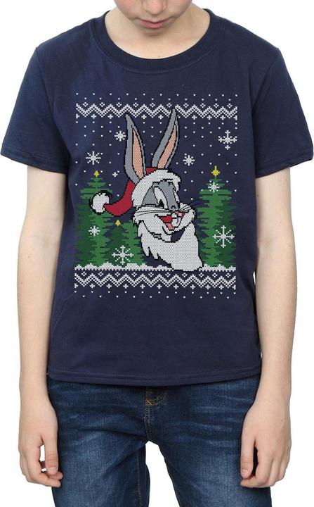 Actual product image Looney Tunes Boys Bugs Bunny Christmas Fair Isle T-Shirt (128)