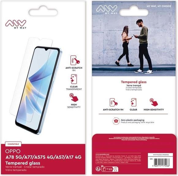 Produktbild My Way VERRE TREMPE PLAT OPPO A17 4G/A57S 4G/A57 4G-5G/A77 4G-5G (1 Stück, Oppo A78 5G)