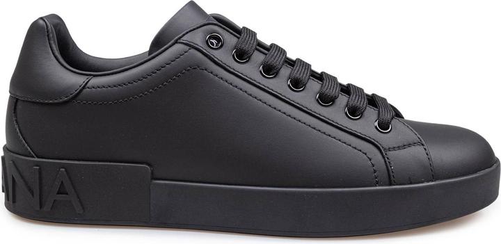 Actual product image Dolce & Gabbana portofino sneakers in black calfskin (42)