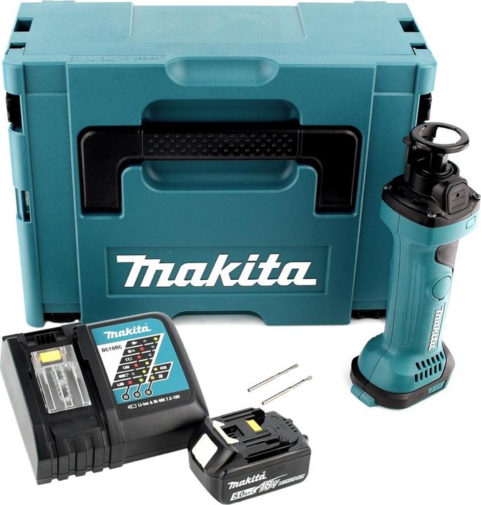 Actual product image Makita DCO 180 RT1J Battery Rotary Cutter 18V + 1x Battery 5.0Ah + Charger + Makpac