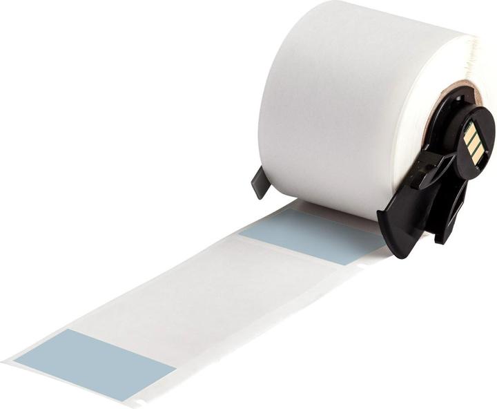 Actual product image Brady M6-33-427-BL, vinyl, self-laminating, blue/transparent, matt, 38.10 x 25.40(101.60) mm, for