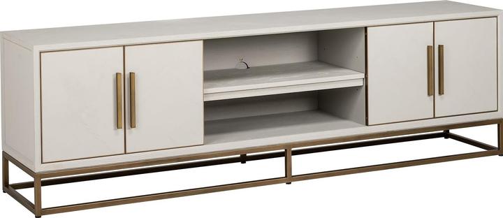 Produktbild Richmond Interiors TV-Möbel Whitebone brass 200 (235 x 100 x 77 cm)