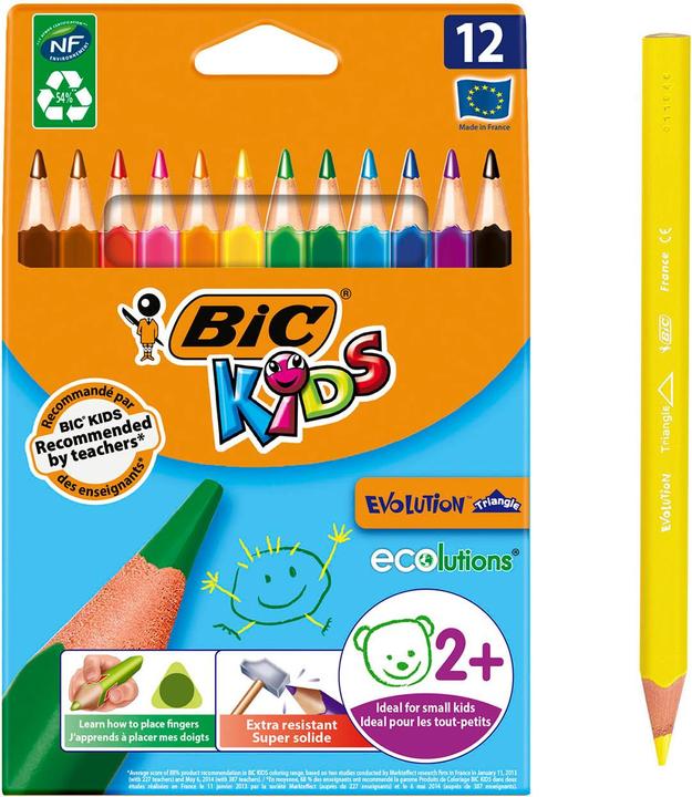 Image du produit Bic ECOlutions enfants triangle d'évolution (Multi, 12 x)