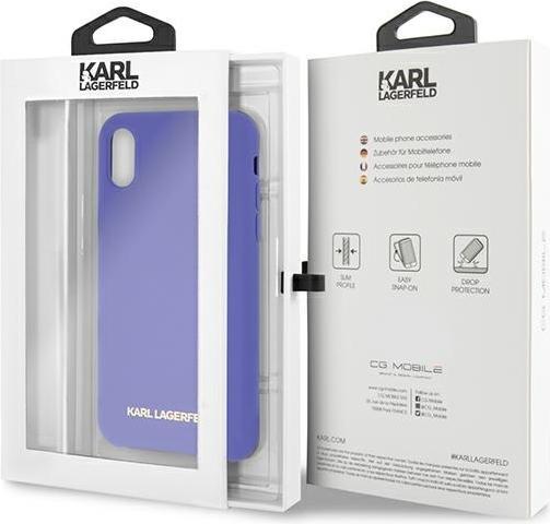 Produktbild Karl Lagerfeld case for iPhone X / XS KLHCPXSLVOG hard case purple Silicone (Apple iPhone X, Apple iPhone XS)