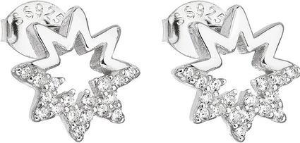Evolution Group Silver earrings with zircon whiteterisk 11054.1 (L)
