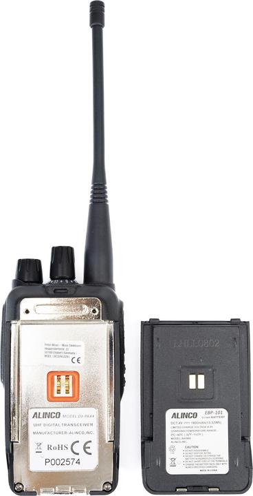 Actual product image Alinco Portable radio PNI DJ-PAX4, PMR446, dual mode analogue and digital, VOX, TOT, IP67