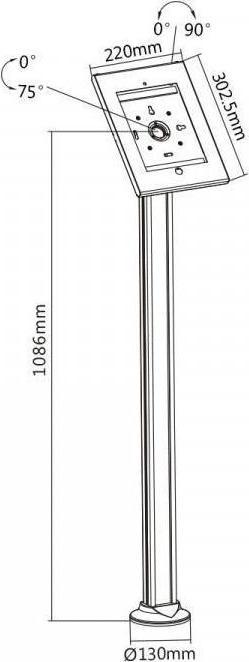 Immagine prodotto Maclean Supporto a rack per tablet pubblicitari di blocco a pavimento, MC-678 iPad 2/3/4/Air/Air2