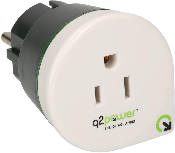 Actual product image Q2 Power Travel Adapter USA to Europe