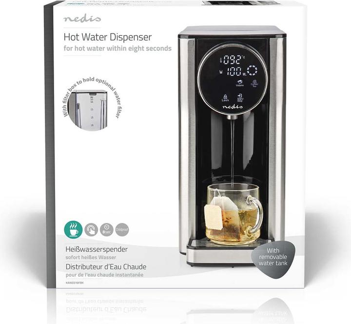 Image du produit Nedis Distributeur d'eau chaude 2600 W 2,7 l Aluminium / Noir