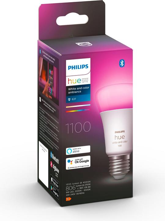 Immagine prodotto Philips Hue White & Color Ambiance BT (E27, 11 W, 1100 lm, 1 x, F)