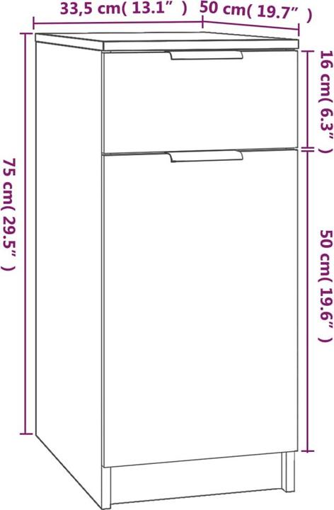 Immagine prodotto VidaXL Gaven (33,5 x 50 x 75 cm)