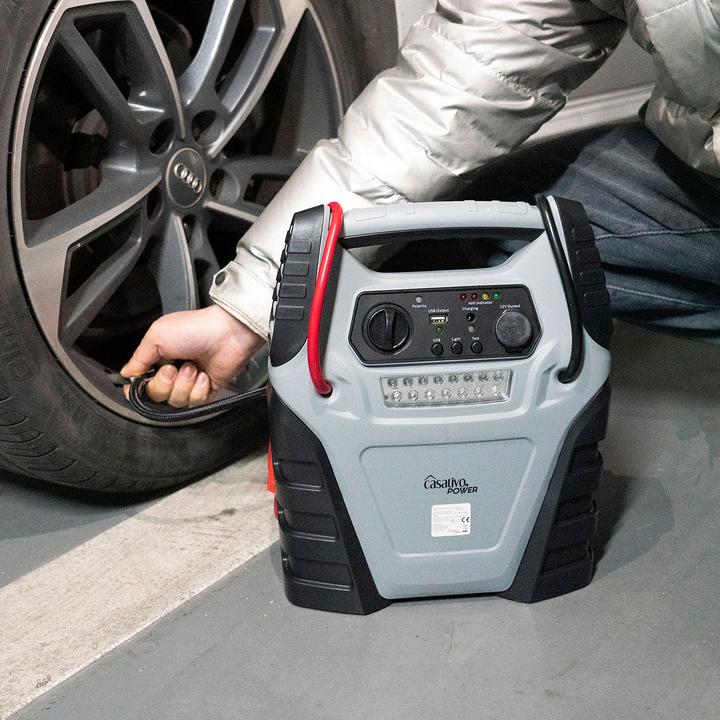 Actual product image Casativo 5-in-1 power bank with jump-start function and air compressor 150psi, USB, 12V, 20,000 mAh (1000 A, 20000 mAh)