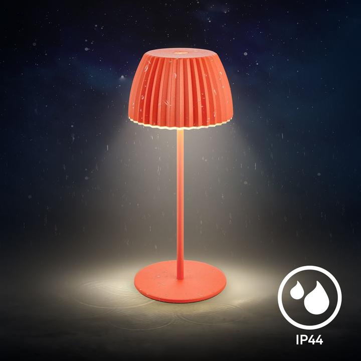 Actual product image Briloner Brilo unplugged RIFFLE Akku Mini Tischleuchte mit Lichtkante - Orange (150 lm)