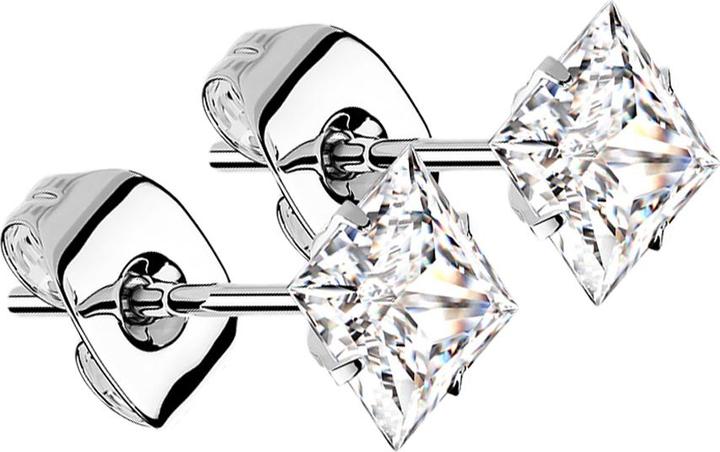 Immagine prodotto Star Piercing Orecchini a perno in argento con cristallo quadrato (Titanio G23, senza ottone)