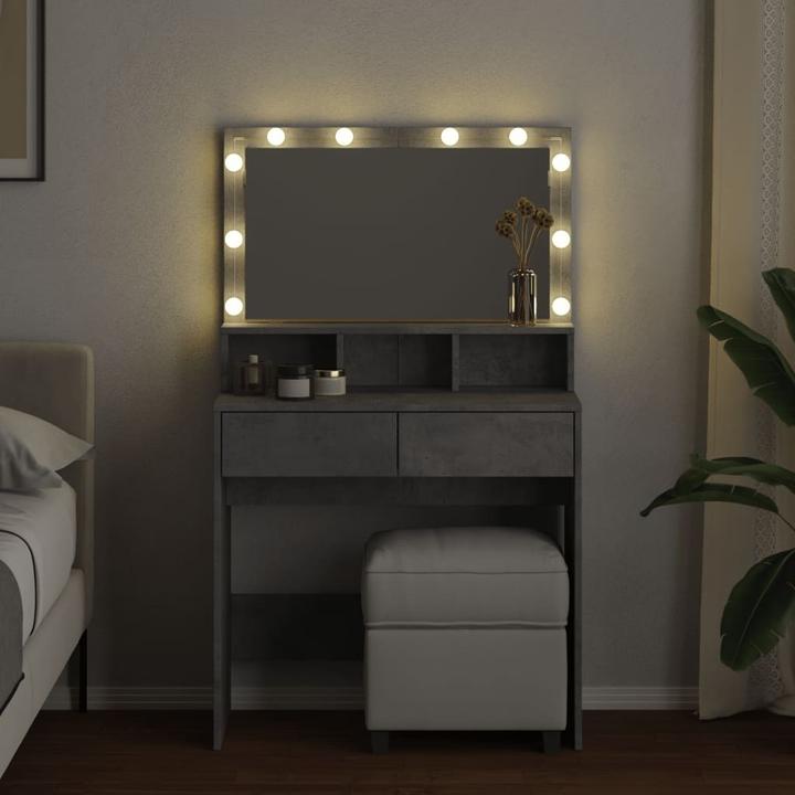 Image du produit VidaXL Coiffeuse avec éclairage LED (80 x 41 x 134,5 cm)