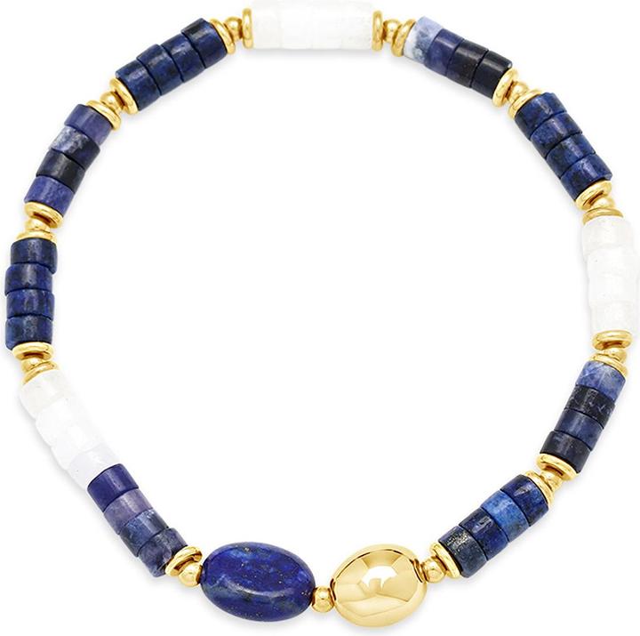 Leyda Armband Edelstein mit Edelstahl (18 cm, Stein, Edelstahl Gelb Vergoldet 18K)