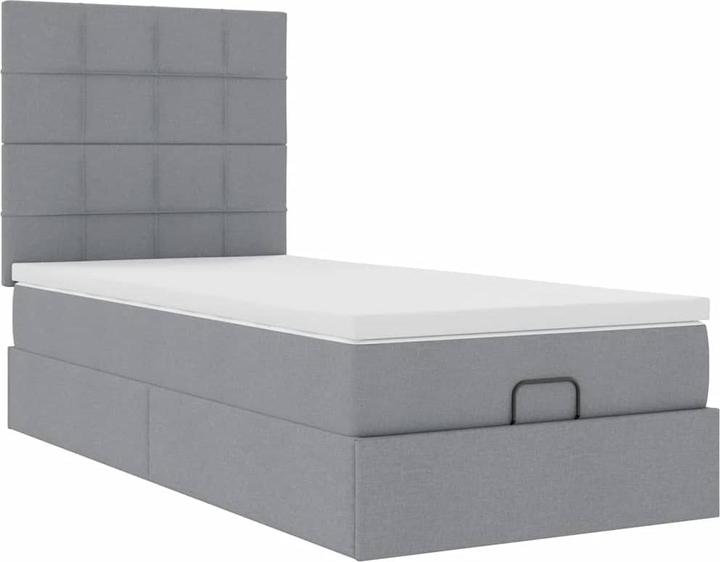 Image du produit VidaXL Lit Ottoman avec matelas Gris clair 80x200 cm Tissu (80 x 200 cm)