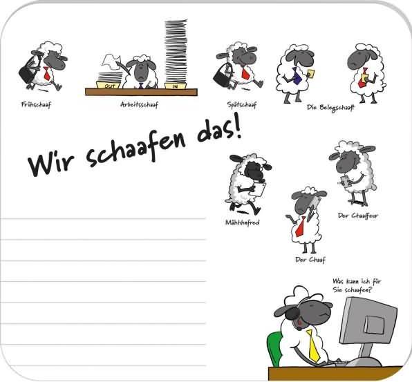 Image du produit Rnk 46653 - Mousepad Bloc "Wir schaafen das", 240 x 220 mm, 30 feuilles, 1 pièce