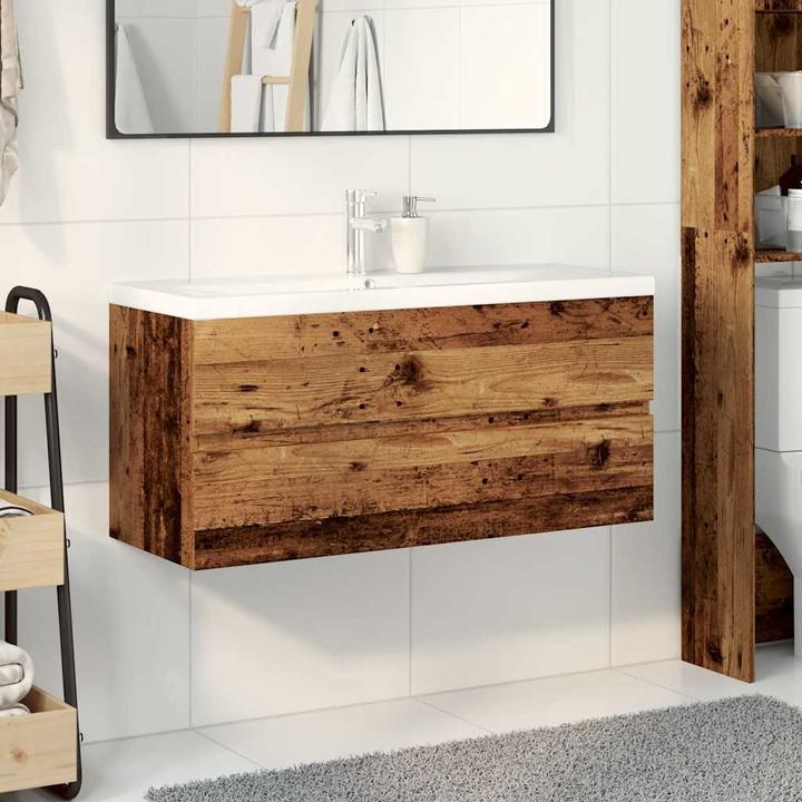 Actual product image VidaXL Vanity unit Wall-mounted vanity unit Bathroom cabinet with built-in basin