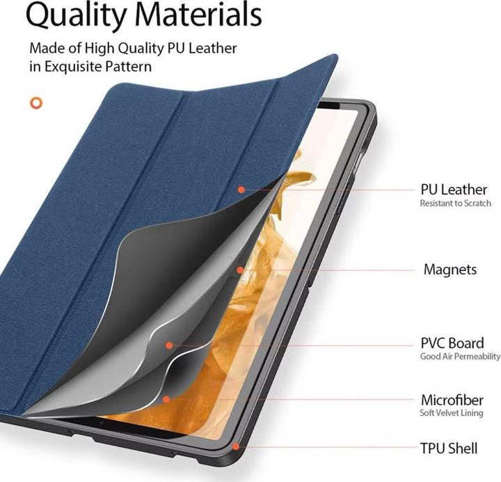 Actual product image Dux Ducis Domo Tablet Cover with Multi-Angle Stand and Smart Sleep for Samsung Galaxy Tab S7 (Galaxy Tab S7, Galaxy Tab S8)