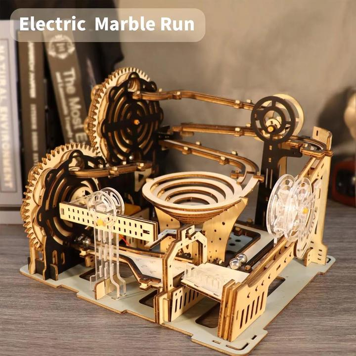 Immagine prodotto The Toy Company 3D Holz Kugelbahn, Murmelbahn Puzzle aus Holz, batteriebetrieben