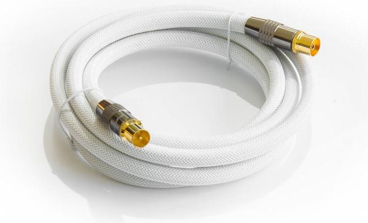 Produktbild Python SAT-Antennenkabel, IEC/Koax-Stecker auf Buchse vergoldet, Abschirmung 120 db, 75 Ohm, Nylongeflecht (120 dB, Antennenkabel)