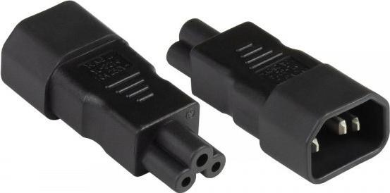 Actual product image Good Connections Power adapter IEC plug C14 (straight) to cloverleaf socket C5 (straight), UL, black, ®
