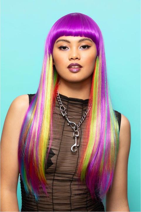 Produktbild Smiffys Manic Panic Perücke lila-bunt - Faschingsperücke