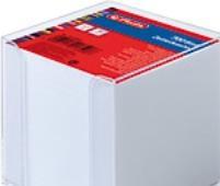 Produktbild Herlitz Zettelbox, Kunststoff, 90 x 90 mm, glasklar Inhalt: 700 Blatt weisses Papier (9 x 9 x 9 cm)
