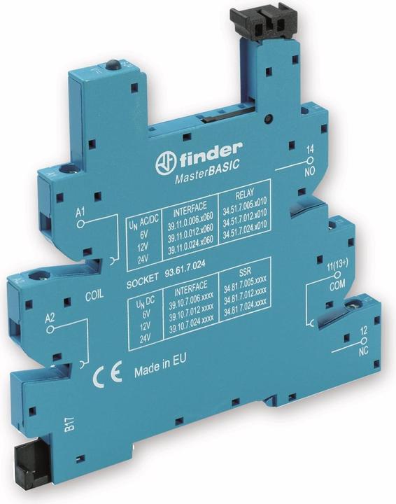 Produktbild Finder Relaissockel mit Haltebügel LED EMV-Entstörbeschaltung 1 St. 93.61.7.024 (Relaissockel)