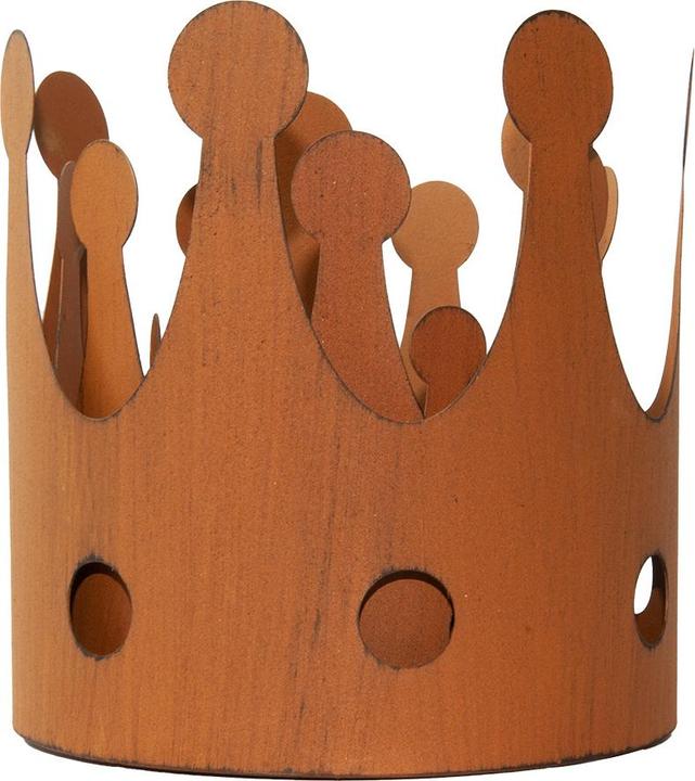 Actual product image Natura Punto 3-piece candle holder, different sizes, crown, rust look (11 x 11 x 11 cm, 15 x 15 x 15 cm, 18 x 18 x 18 cm)