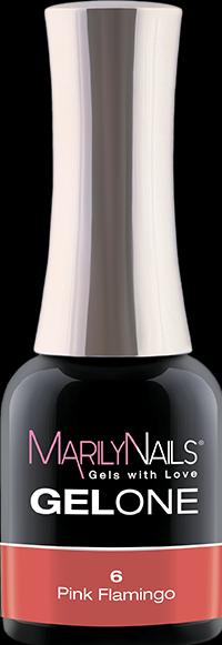 Actual product image Marily Nails GELONE - 06 Pink Flamingo (Pink Flamingo, Gel-Effect Nail Polish)