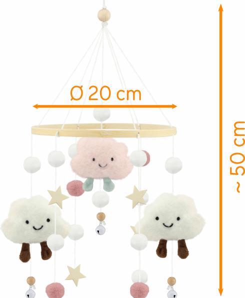 Image du produit Ulysse Couleurs d'Enfance Joli appareil mobile en feutre : nuage rose