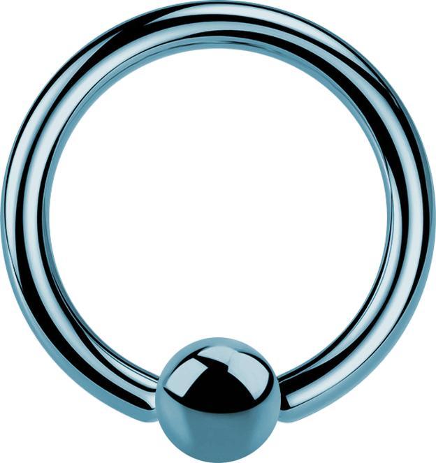 Actual product image Star Piercing Ball Closure Ring light blue (without brass, Surgical steel 316L)