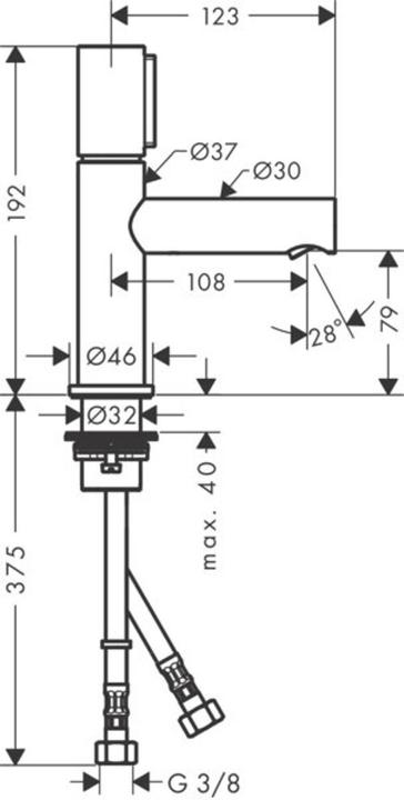 Immagine prodotto Axor Uno Select Miscelatore da lavabo 80, senza scarico, 108mm di sporgenza