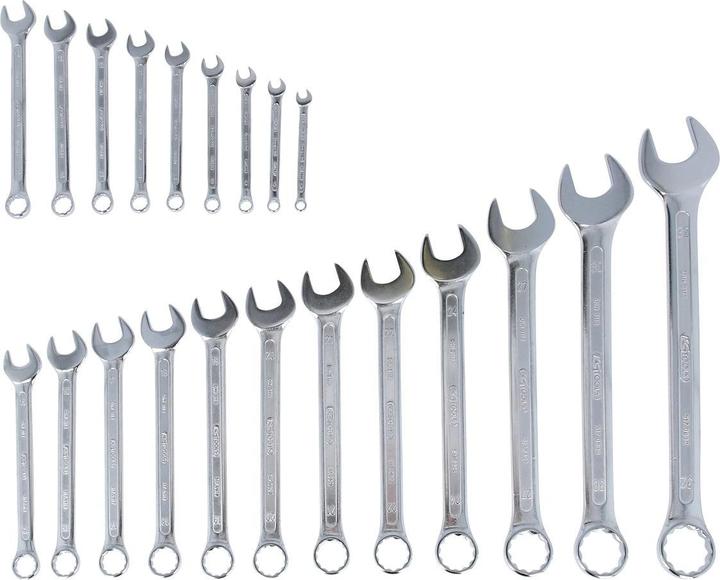 Actual product image KS Tools Combination wrench set. angled. 21 pcs. 517.0 (32 mm, 19 mm, 6 mm, 12 mm, 24 mm, 14 mm, 22 mm, 16 mm, 23 mm, 10 mm, 21 mm, 18 mm, 27 mm, 7 mm, 31 mm, 17 mm, 11 mm, 15 mm, 26 mm, 30 mm, 8 mm, 28 mm, 9 mm, 29 mm, 13 mm, 20 mm, 25 mm)