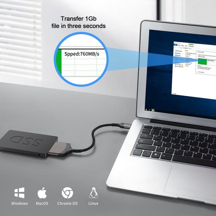 Produktbild Ueli Express SATA auf USB-C Adapter 5Gbps 22-Pin für Festplatten (5 W)