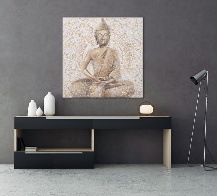 Produktbild Alldecor Goldener Buddha 1 (100 x 100 cm)