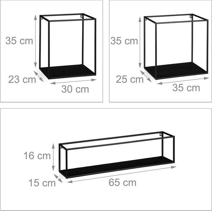 Actual product image Relaxdays Wall Shelf, 3 Pieces (65 x 15 x 16 cm)