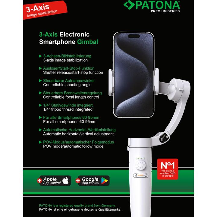 Image du produit Patona Gimbal 3 axes pour smartphone (Smartphone)